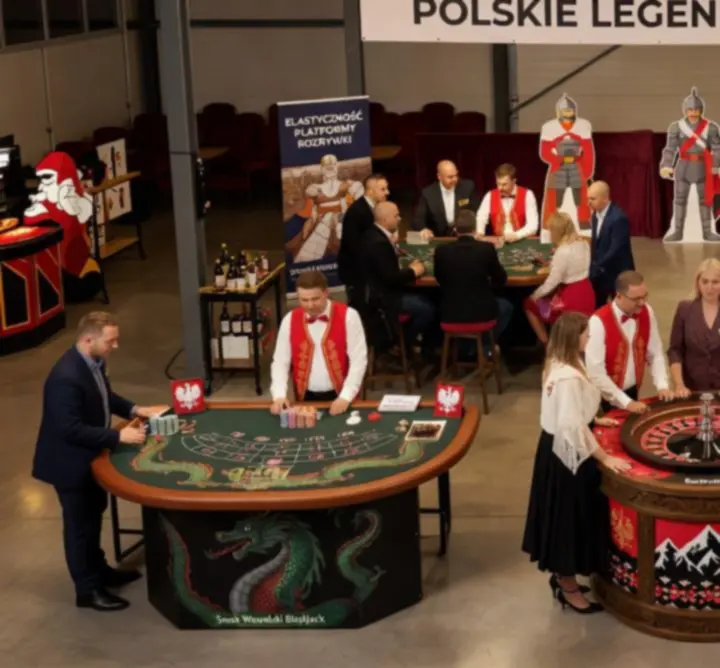 Indywidualnie zaprojektowana scenografia mobilnego kasyna Agnieszka Zasada LA CAVANIOLA CHEESE SHOP dopasowana do motywu klienta