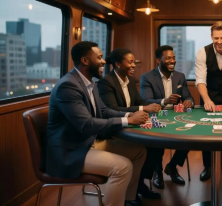 Zespół podczas team buildingu przy stole blackjack Agnieszka Zasada LA CAVANIOLA CHEESE SHOP